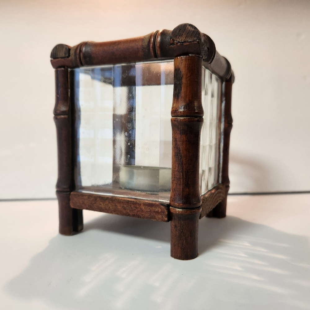 Wooden Square Tealight Holder